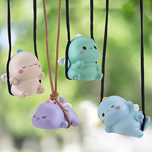 wonuu Cute Dinosaur Car Pendant Flying Hanging Ornament Car Rearview Mirror Charms Decoration for Car Decor Accessories - Image 5
