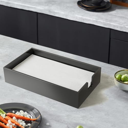 Tihau Acrylic Guest Towel Napkin Holder, Black Bathroom Paper Hand Towels Storage Tray, Disposable Paper Towel Holder for Bathroom, Kitchen, Parties, Weddings, and Various Events - Image 5