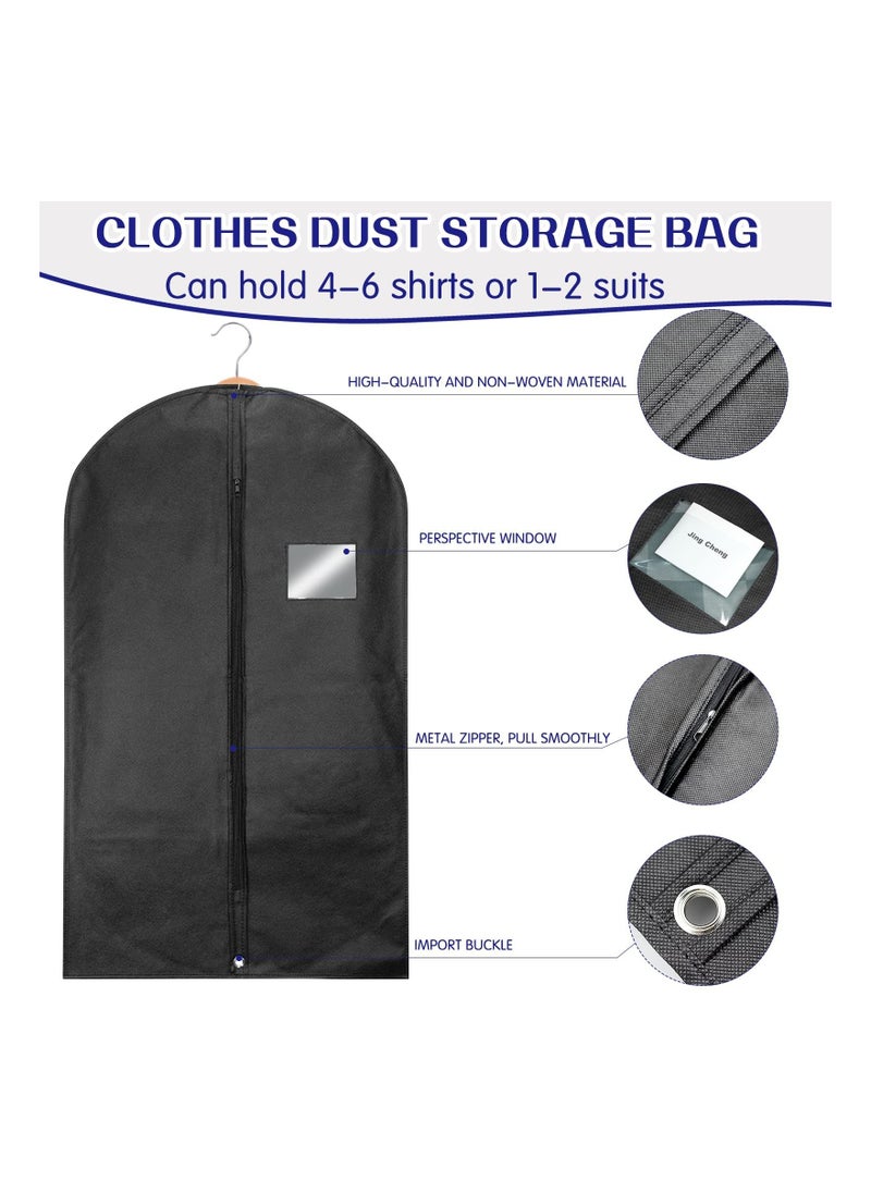 SYOSI 5Pcs Black Garment Bags for Storage and Travel, Anti-Moth Protector Suit Cover for men for Wardrobe and Travel Dustproof Clothes Jacket Covers  - Image 2