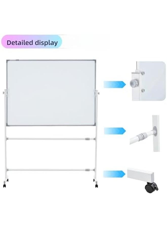 SKY-TOUCH Mobile Whiteboard 90X120Cm With Stand Double Sided Magnetic Whiteboard On Wheels Mobile Standing White Board For Office Classroom And Home  - Image 2