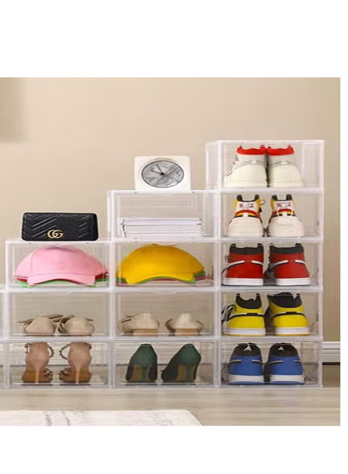 co arma Set of 3 shoe storage boxes, transparent and elegant shoe organizer, 28*19*11 cm - Image 1