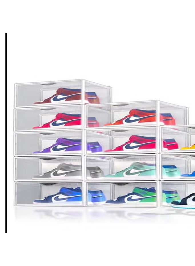 co arma Set of 3 shoe storage boxes, transparent and elegant shoe organizer, 28*19*11 cm - Image 2