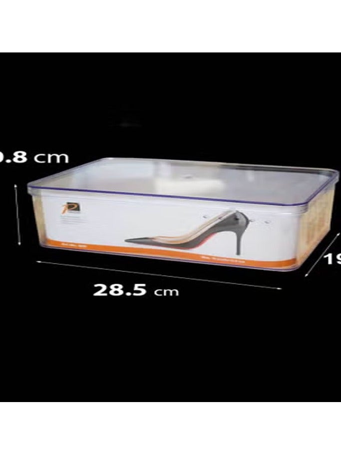 co arma Set of 3 shoe storage boxes, transparent and elegant shoe organizer, 28*19*11 cm - Image 3