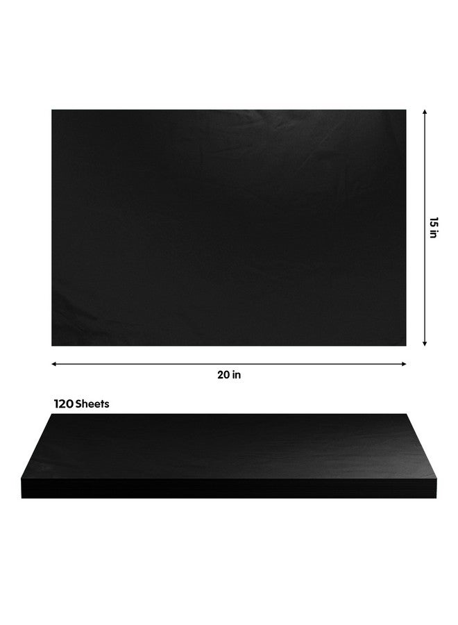 Crown Display 120 Sheets of Black Tissue Paper - 15" x 20" Packing Paper Sheets for Moving - 10lb Wrapping Paper - Newsprint Paper for Packing, Gift Wrapping, Moving Supplies & Protecting Items Crown Display - Image 3