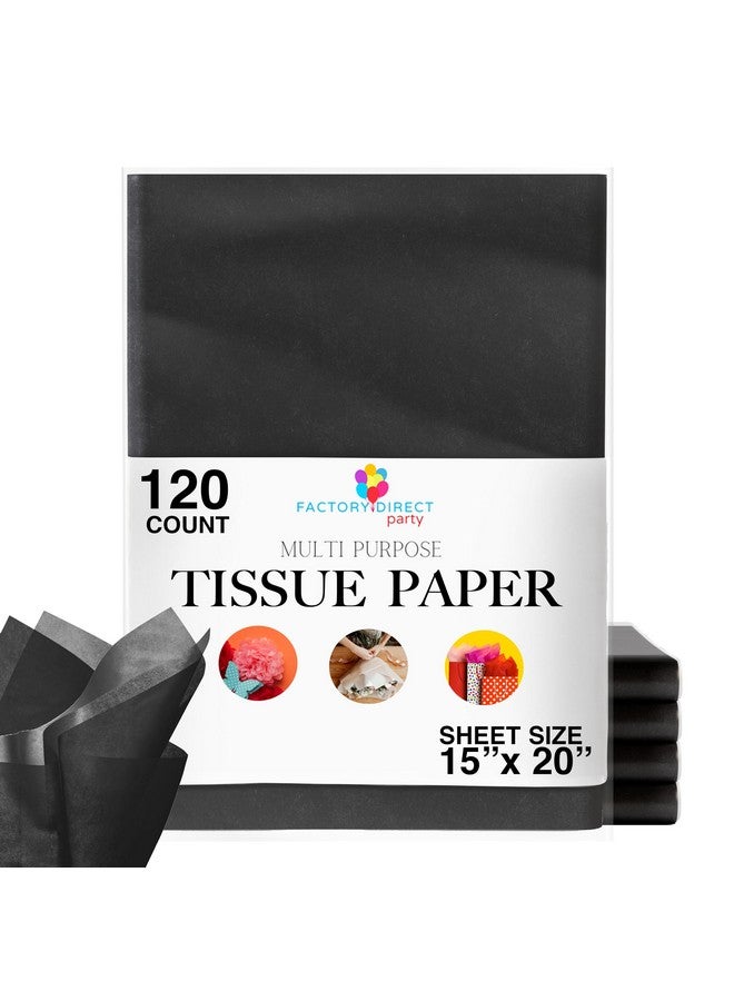 Crown Display 120 Sheets of Black Tissue Paper - 15" x 20" Packing Paper Sheets for Moving - 10lb Wrapping Paper - Newsprint Paper for Packing, Gift Wrapping, Moving Supplies & Protecting Items Crown Display - Image 1