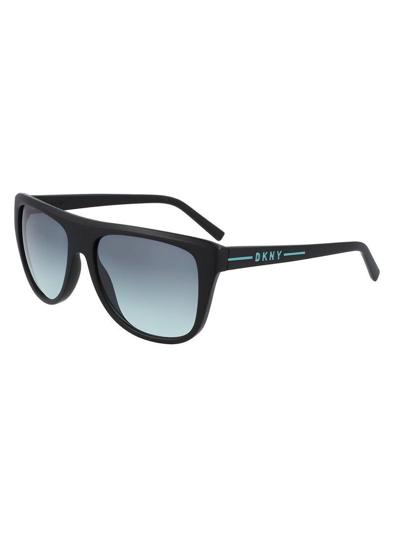 DKNY FULL RIM INJECTED Modified Rectangle DKNY SUN DK537S 5616 (005) MATTE BLACK/LT BLUE GRADIENT - Image 2