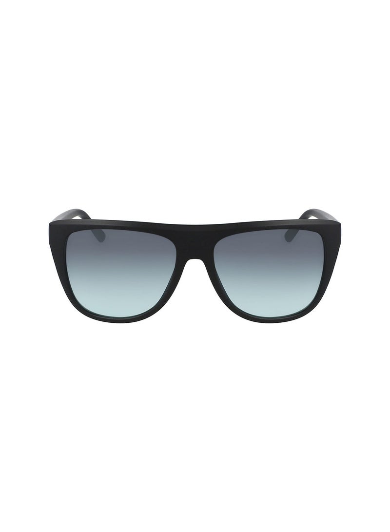 DKNY FULL RIM INJECTED Modified Rectangle DKNY SUN DK537S 5616 (005) MATTE BLACK/LT BLUE GRADIENT - Image 1