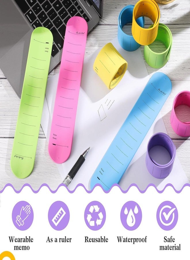 SHOPONIL 2Pcs Slap Silicone Reminder Bracelet with 1Pc Spinning Pen, Slap Bands for Kids Reusable Wearable Wrist Notepad Writable Waterproof Erasable Wristband for Nurses Memo Wrist Strap Study - Image 3