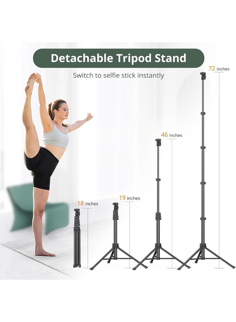 حامل موبايل قابل للتمديد 72 بوصة – سيلفي ستيك عملي مع ريموت لاسلكي – مثالي للبث المباشر والفيديوهات - Image 2