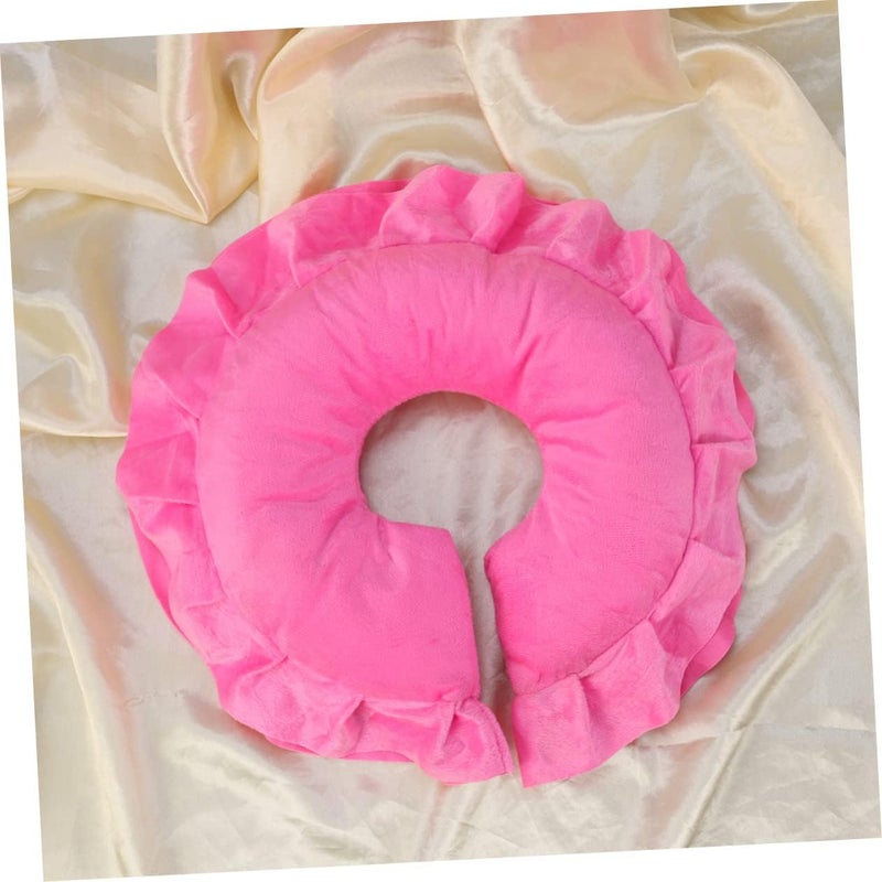 OUNONA Cotton Face Massage Pillow with Breathing for Spa and Beauty Salon Comfortable Therapeutic Cushion for Lying Down Pink Face Rest Pillow for Relaxation and Relief - Image 4