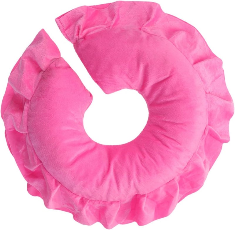 OUNONA Cotton Face Massage Pillow with Breathing for Spa and Beauty Salon Comfortable Therapeutic Cushion for Lying Down Pink Face Rest Pillow for Relaxation and Relief - Image 1