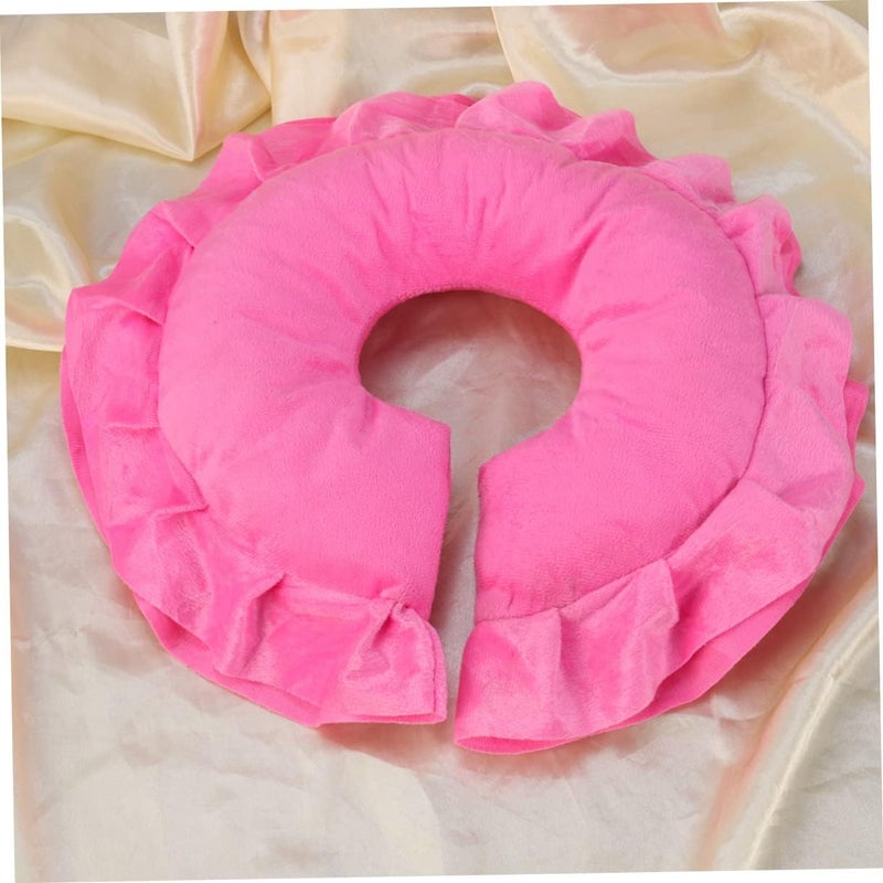 OUNONA Cotton Face Massage Pillow with Breathing for Spa and Beauty Salon Comfortable Therapeutic Cushion for Lying Down Pink Face Rest Pillow for Relaxation and Relief - Image 5