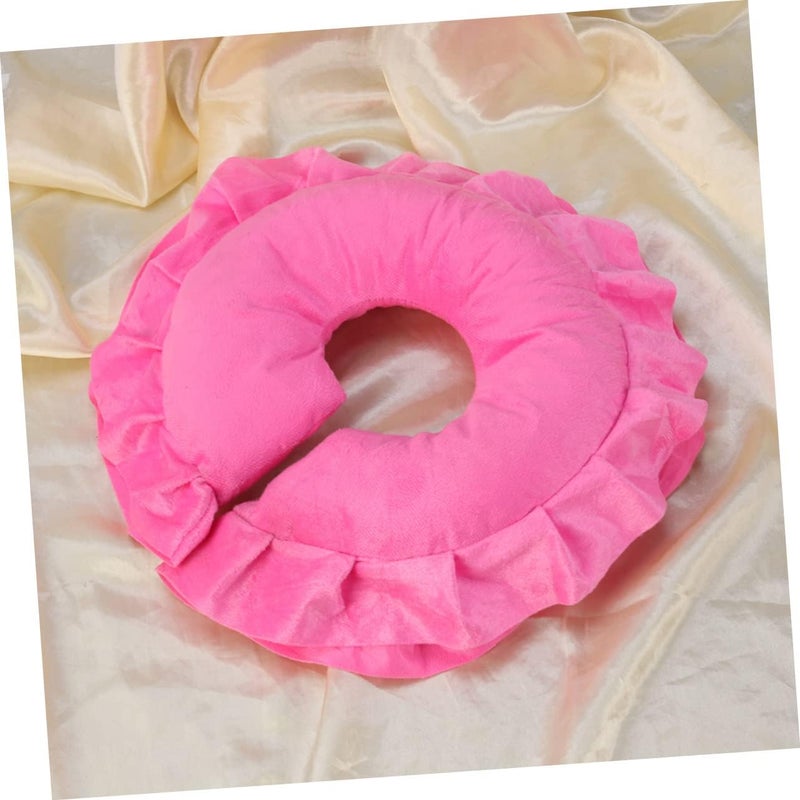 OUNONA Cotton Face Massage Pillow with Breathing for Spa and Beauty Salon Comfortable Therapeutic Cushion for Lying Down Pink Face Rest Pillow for Relaxation and Relief - Image 3