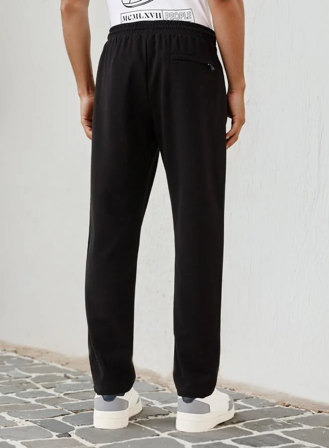 Kappa Kappa Panelled Track Pants with Drawstring Closure and Pockets