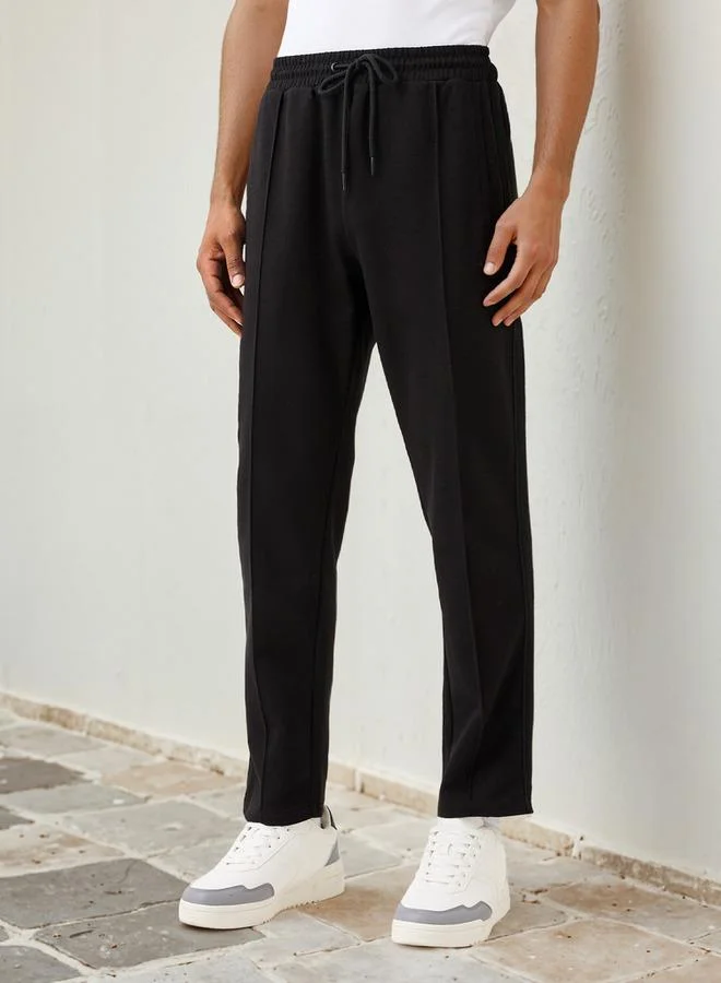 Kappa Panelled Track Pants with Drawstring Closure and Pockets