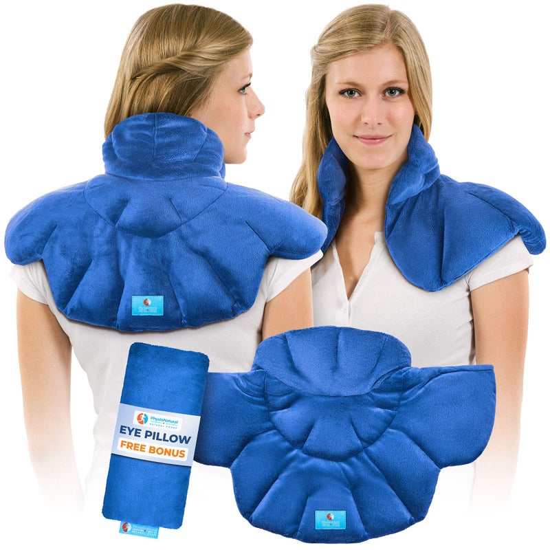 PhysioNatural Microwavable Heating Pad with Natural Herbal Aromatherapy for Instant Relief and Relaxation in Cases of Muscle Pain Tension and Stress Aches Spasm Stiffness Migraines Headaches