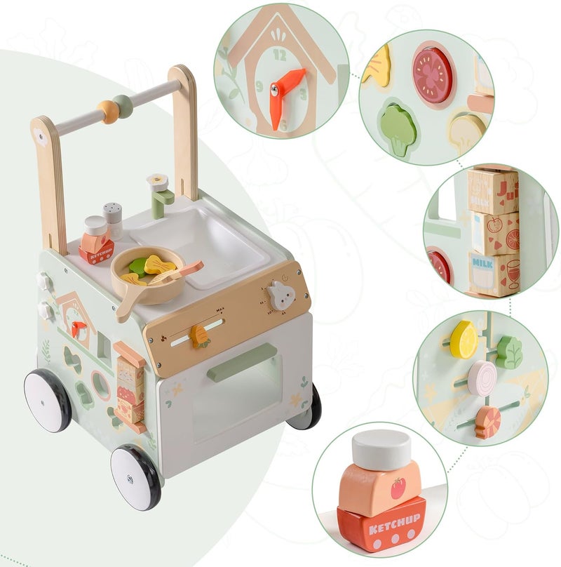 Robotime Baby Push Walker – Adjustable Height & Speed Wooden Baby Walker, Baby Walker Push Toy to Prevent O-Shaped Legs, Montessori Baby Walking Toy for Boys & Girls (10-36 Months) - Image 3
