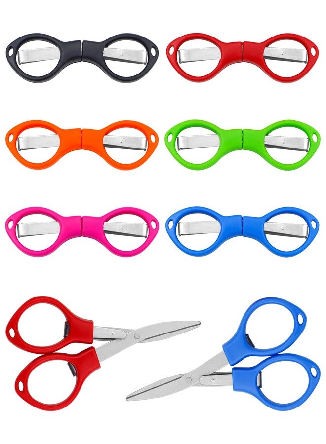 YETOOME 6 Pcs Folding Scissors, Small Stainless Steel Foldable Scissors, Portable Mini Travel Scissors for Home Travel School Office - Image 1