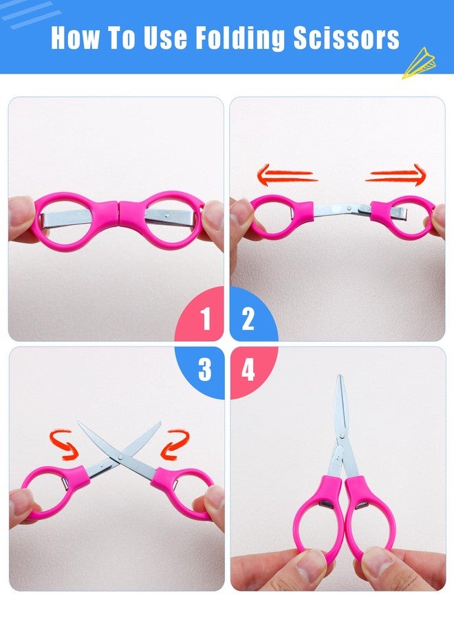 YETOOME 6 Pcs Folding Scissors, Small Stainless Steel Foldable Scissors, Portable Mini Travel Scissors for Home Travel School Office - Image 4