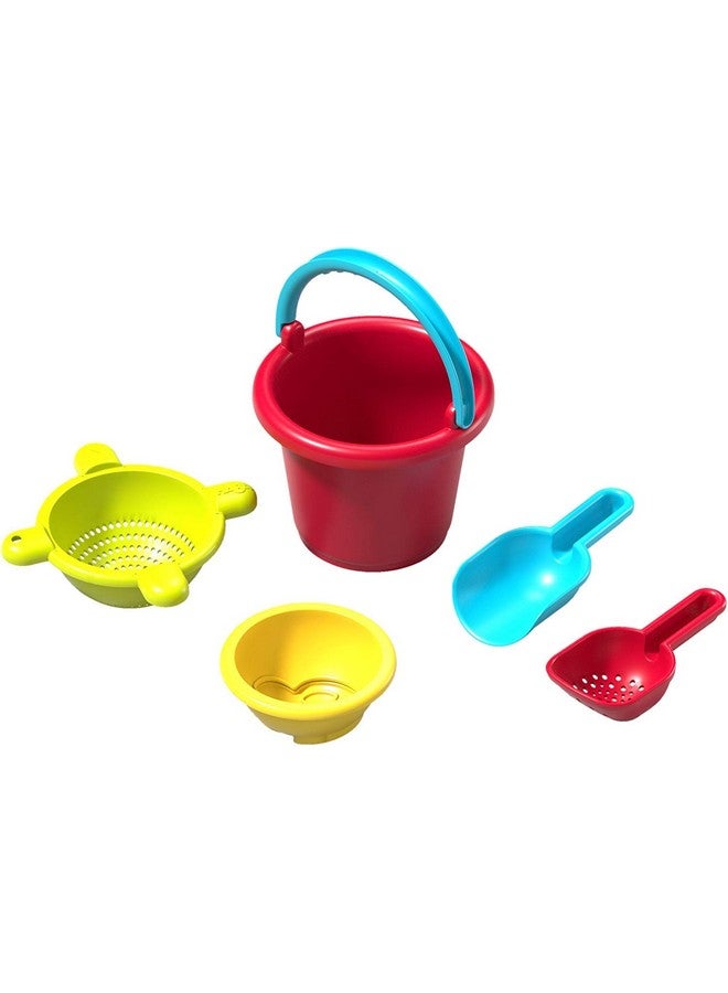 HABA مجموعة ألعاب الرمل الأساسية 5 قطع مع دلو بلاستيكي ومصفاة وقالب ومغرفة ومعول للغربلة مصممة خصيصًا للأطفال بعمر 18 شهرًا وما فوق - Image 1