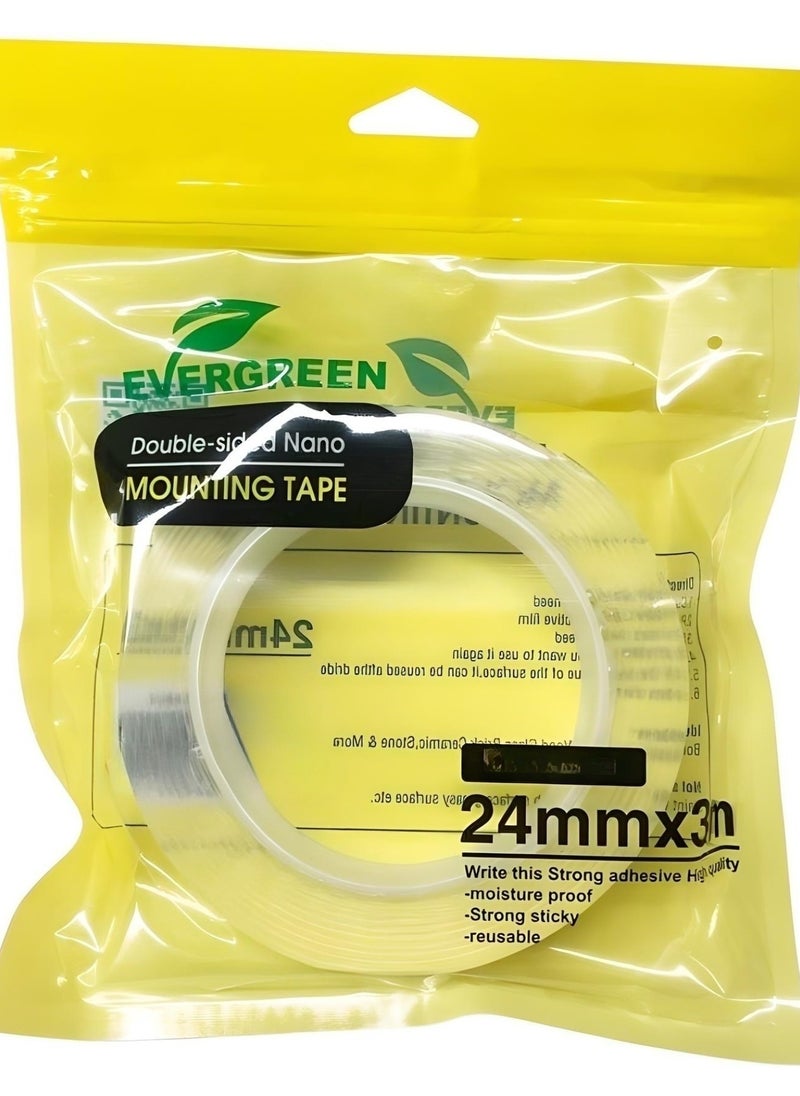 EVERGREEN - Double-Sided Nano Adhesive Mounting Tape 24mm x 3m - Image 1