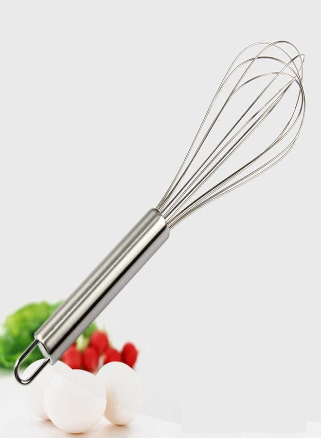KitchenFest خلاط يدوي من الفولاذ المقاوم للصدأ من KitchenFest®، مناسب لخفق البيض والكيك والزبدة (10 بوصة) (1) - Image 1