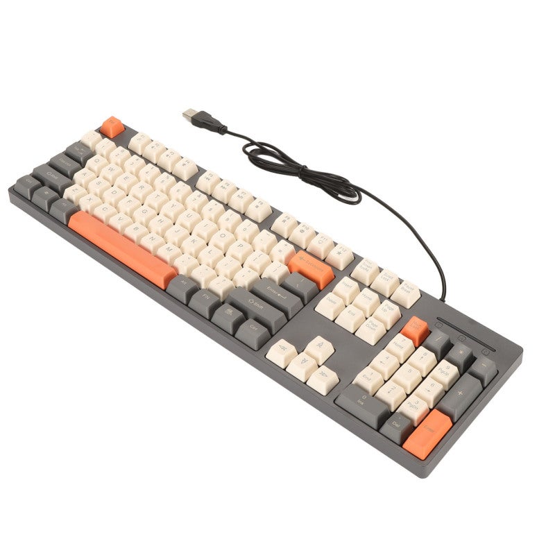 Wired Keyboard: 104 Star Ash Vibrant 3 Color Keycaps - Ergonomic Design Gaming Keyboard with 12 Multimedia Function Keys for Gamers, Business Professionals & Wide Device Compatibility - Image 5