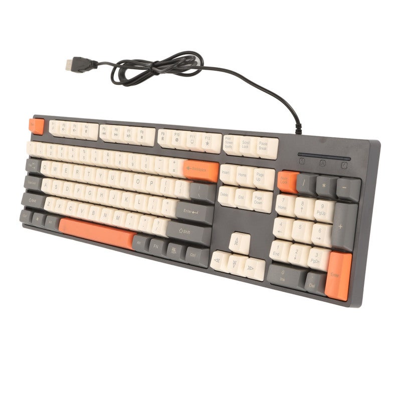 Wired Keyboard: 104 Star Ash Vibrant 3 Color Keycaps - Ergonomic Design Gaming Keyboard with 12 Multimedia Function Keys for Gamers, Business Professionals & Wide Device Compatibility - Image 4
