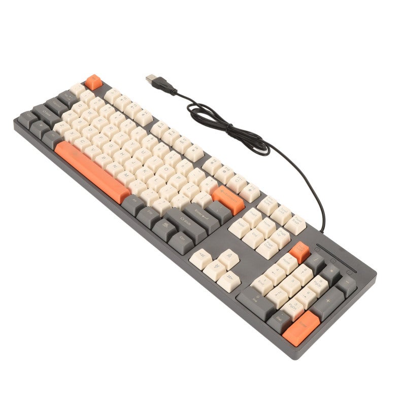 Wired Keyboard: 104 Star Ash Vibrant 3 Color Keycaps - Ergonomic Design Gaming Keyboard with 12 Multimedia Function Keys for Gamers, Business Professionals & Wide Device Compatibility - Image 2