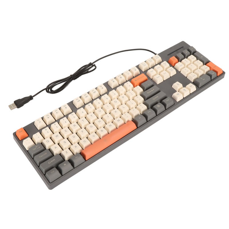 Wired Keyboard: 104 Star Ash Vibrant 3 Color Keycaps - Ergonomic Design Gaming Keyboard with 12 Multimedia Function Keys for Gamers, Business Professionals & Wide Device Compatibility - Image 1