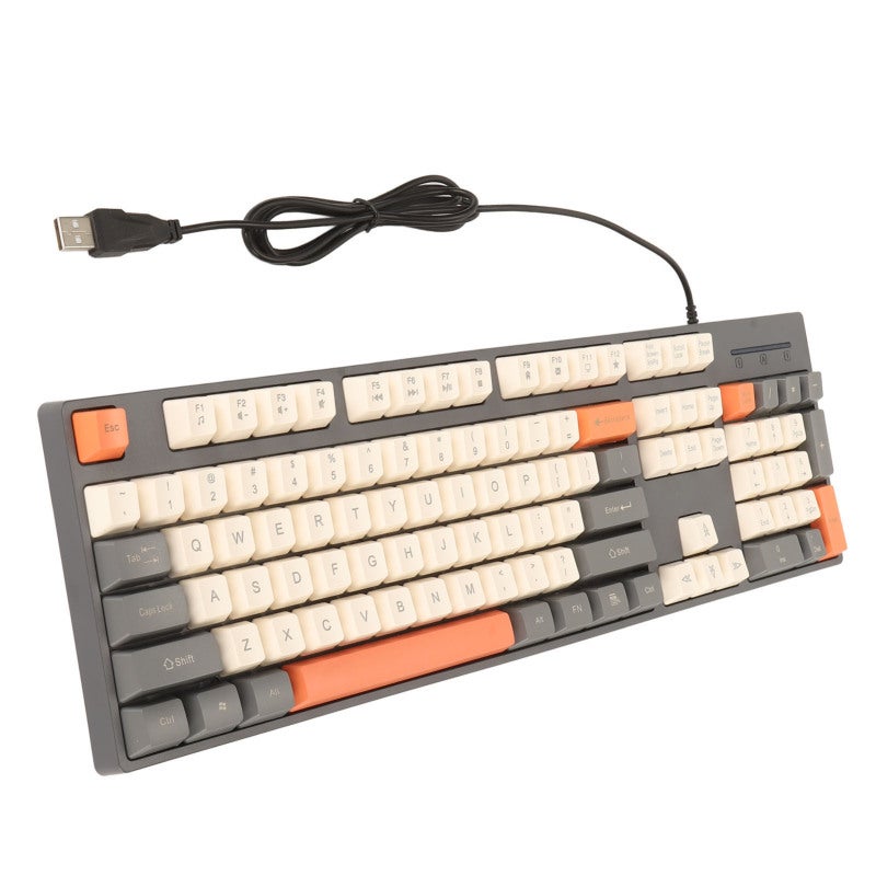Wired Keyboard: 104 Star Ash Vibrant 3 Color Keycaps - Ergonomic Design Gaming Keyboard with 12 Multimedia Function Keys for Gamers, Business Professionals & Wide Device Compatibility - Image 3