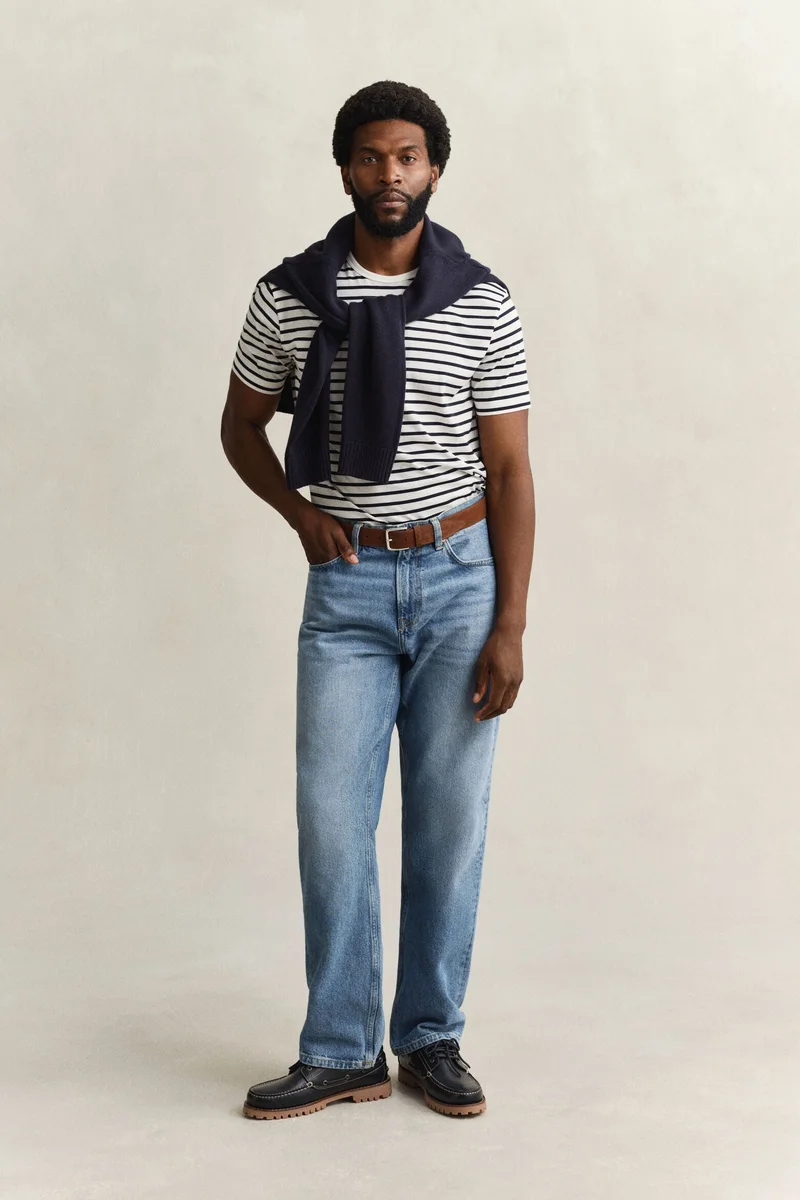 غانت Pima Cotton Striped T-Shirt