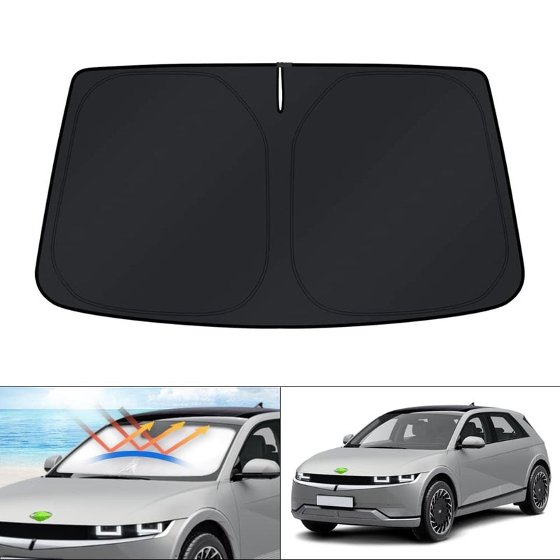 KUST Windshield Sun Shade for Hyundai Ioniq 5 Accessories 20222025 2026 345x585 Sunshade Window Sun Visor Protector Foldable Blocks UV Rays Keep Car Cooler - Image 2