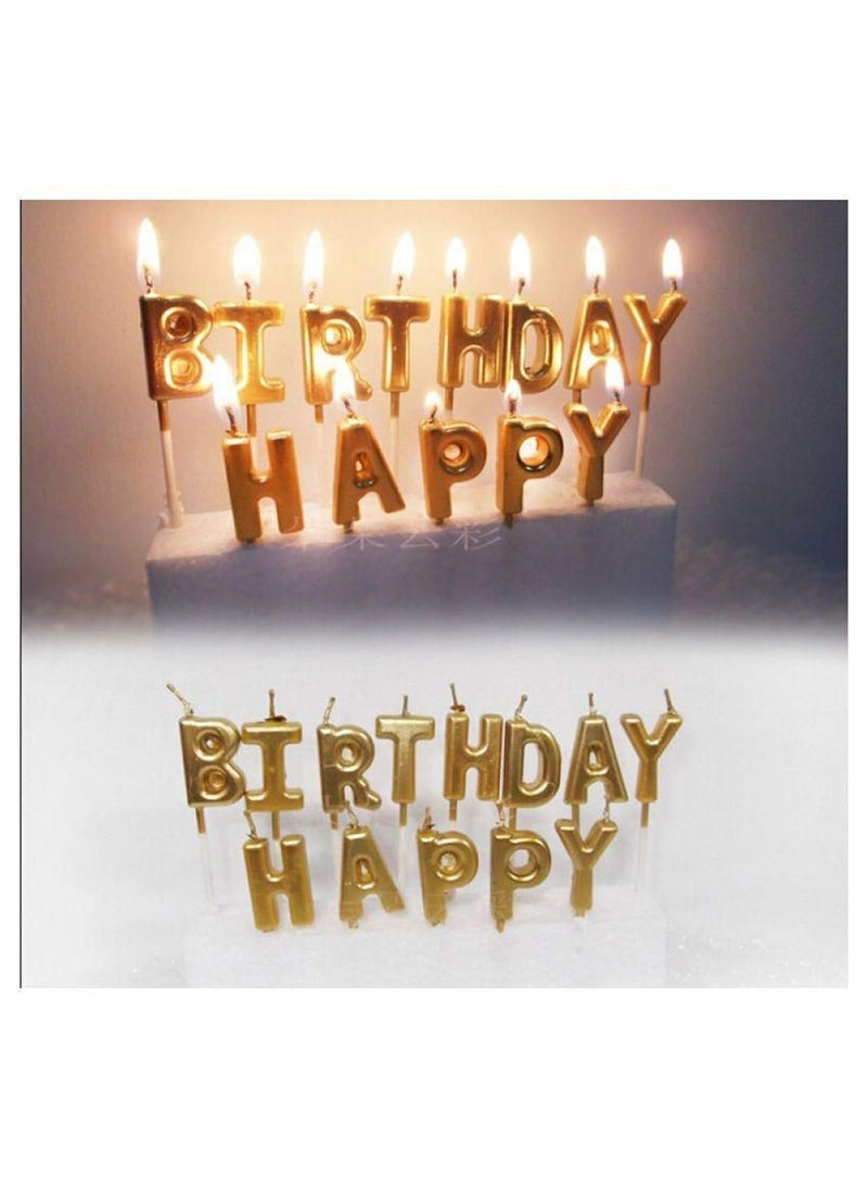 Funcart Funcart Gold Color Happy Birthday Toothpick Candle  - Image 1
