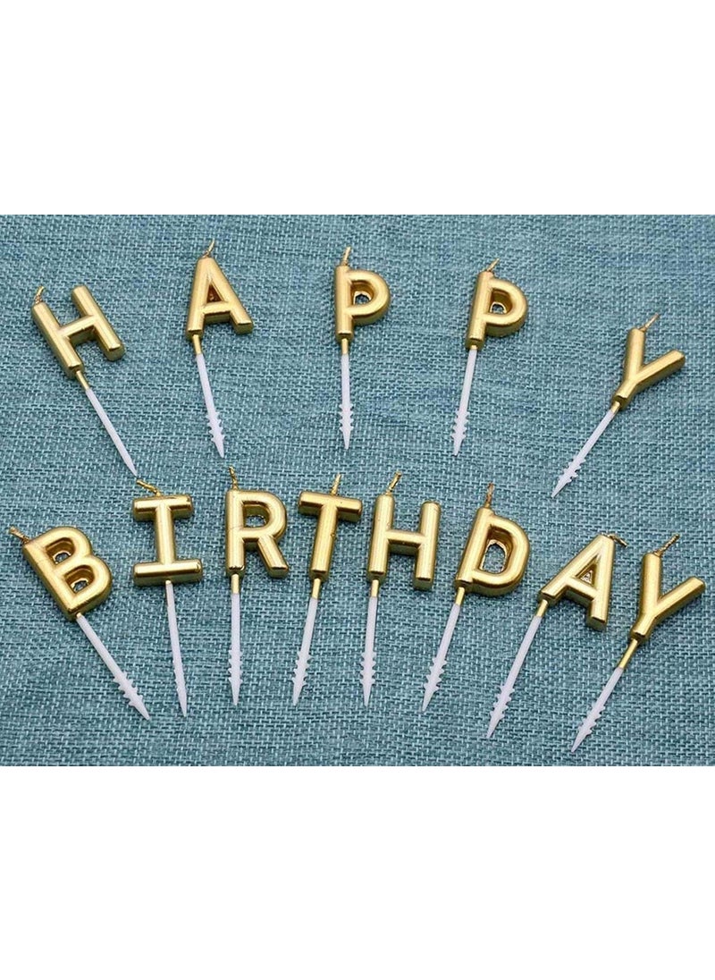 Funcart Funcart Gold Color Happy Birthday Toothpick Candle  - Image 4