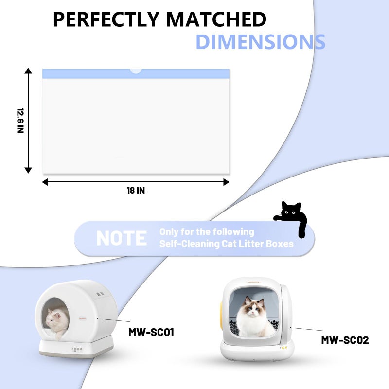 Loveishere 120 Count Self-Cleaning Cat Litter Box Liners Bag, Compatible with MeoWant-SCO1 and MeoWant-SCO2, Thick Heavy Duty Drawstring Replacement Cat Litter Box Liners-18"x 12.6" - Image 4