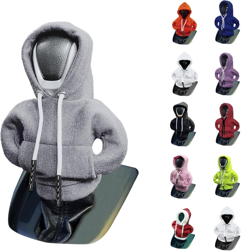 vvag Gear Shift Hoodie, Hoodie Car Gear Shift Cover, Car Shift Knob Hoodie, Automotive Interior Accessories, Universal Fit Knob Cover Gift (Gray) - Image 1