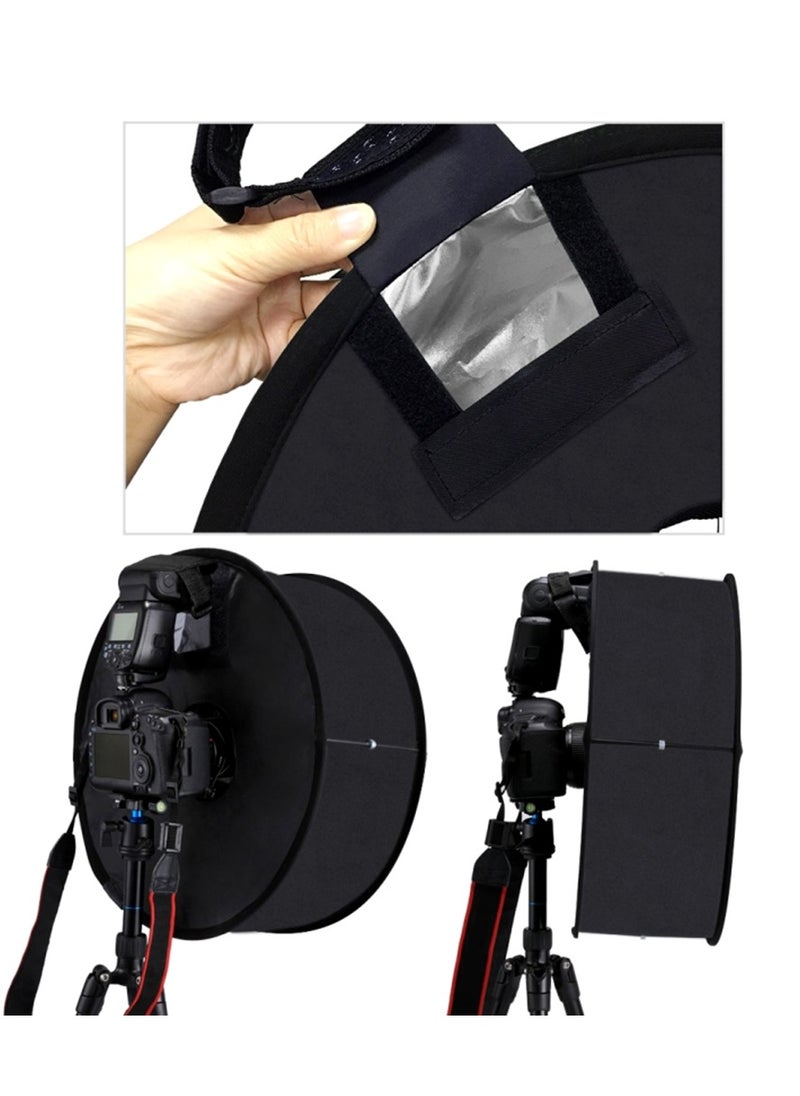 PULUZ - PULUZ 450mm Round Style Softbox Speedlight Flash Light Shoot Soft Box Foldable Soft Flash Light Diffuser for Photography - Image 1