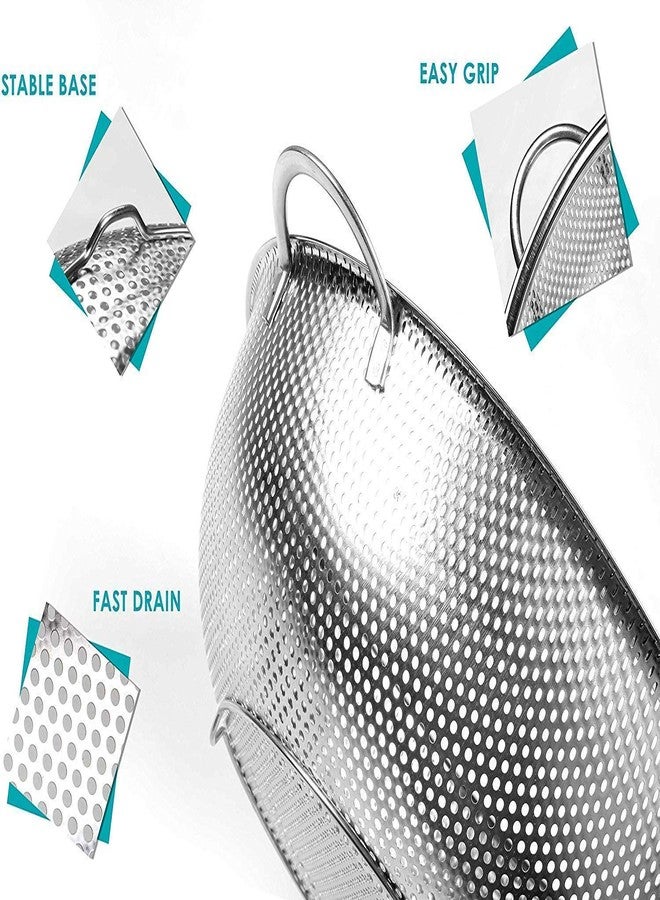 BSBDA Multipurpose Stainless Steel Collander for Washing Rice, Fruits, Vegetables and Grains to Filter Easily in The Kitchen Bowl - Image 4
