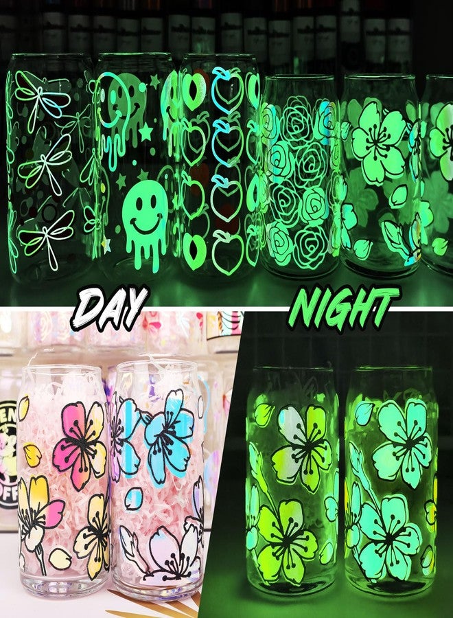 TECKWRAP Glow in the Dark Vinyl Permanent Chrome Vinyl, Opal White to Green, 1ft x 5ft for Craft Cutter Sign Plotter Decals Scrapbook Lettering DIY Decorations - Image 4