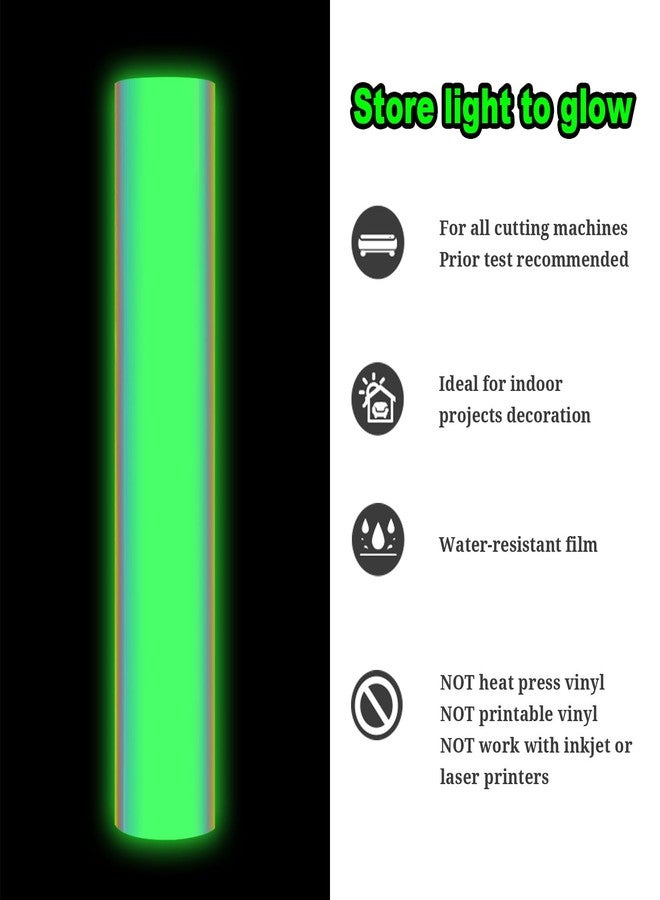 TECKWRAP Glow in the Dark Vinyl Permanent Chrome Vinyl, Opal White to Green, 1ft x 5ft for Craft Cutter Sign Plotter Decals Scrapbook Lettering DIY Decorations - Image 3