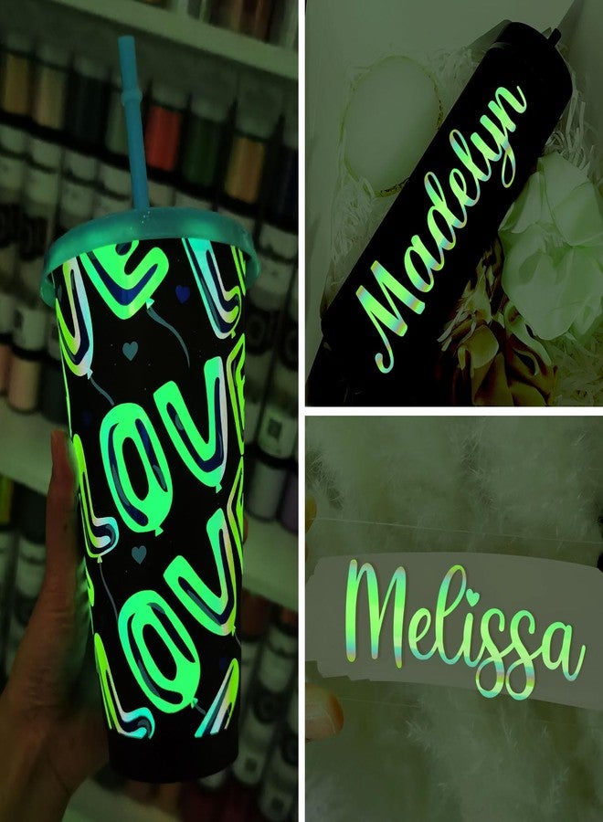 TECKWRAP Glow in the Dark Vinyl Permanent Chrome Vinyl, Opal White to Green, 1ft x 5ft for Craft Cutter Sign Plotter Decals Scrapbook Lettering DIY Decorations - Image 5