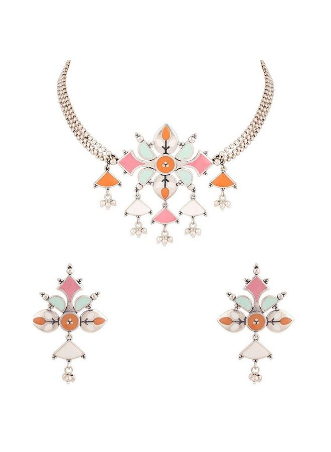 VOYLLA Bagh E Fiza Floral Necklace Set - Image 1