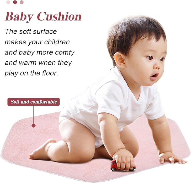 Hexagon Plush Play Tent Mat Soft Rug Cushion Six Section Floor Pad for Nursery - Image 4