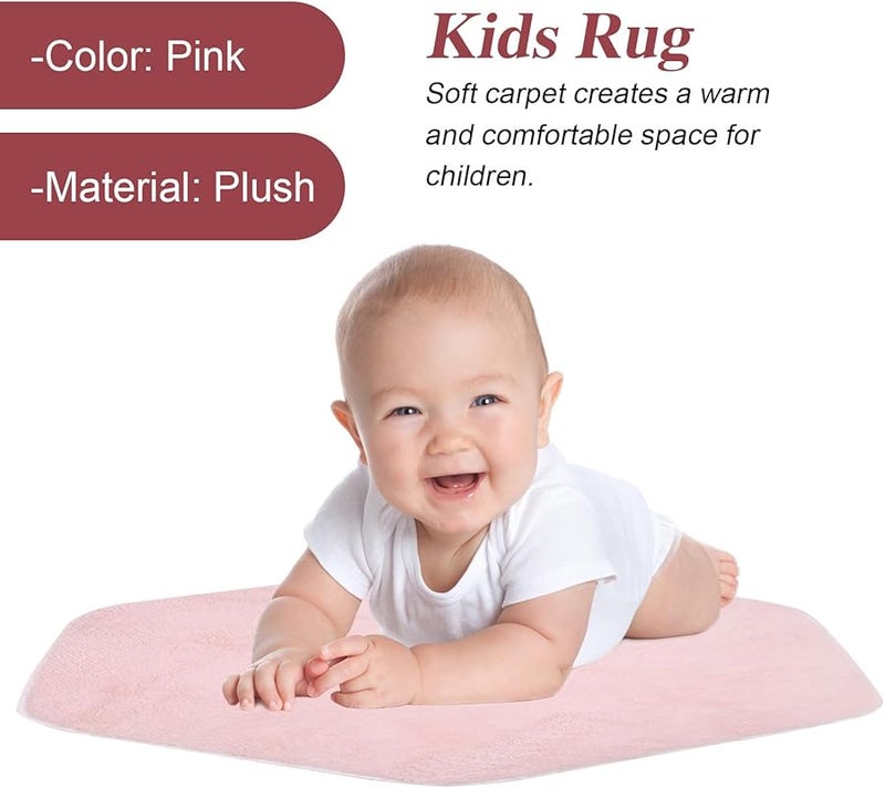 Hexagon Plush Play Tent Mat Soft Rug Cushion Six Section Floor Pad for Nursery - Image 5