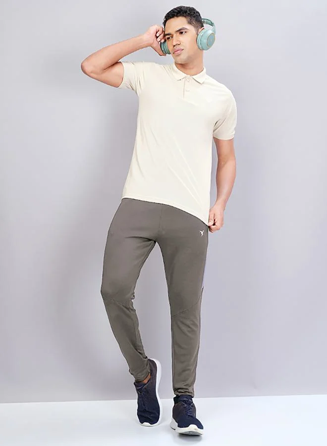 Technosport Solid Cut & Sew Slim Fit Track Pants by Styli