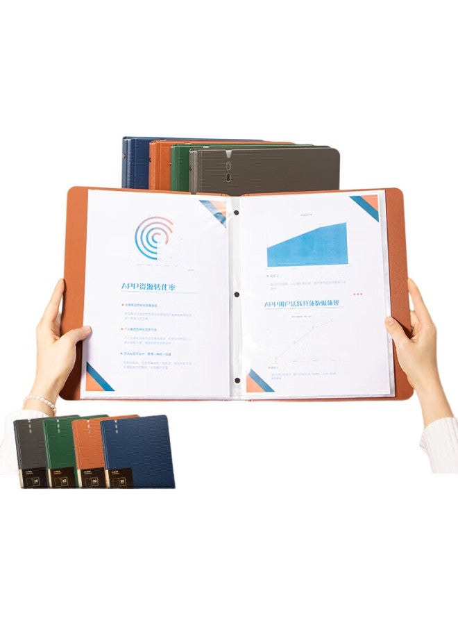 Tianse A4/60 Pages Thick Insert Folder Contract Storage Student Exam Paper Storage Bag File Folder Subject Bag Ts-1660 Deep Blue - Image 1