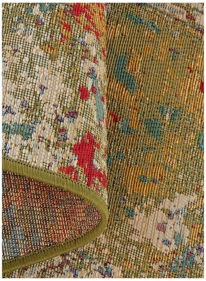 Unique Loom Outdoor Modern Collection Area Rug - Crumpled (2' x 8' Runner, Multi/ Gold) - Image 3