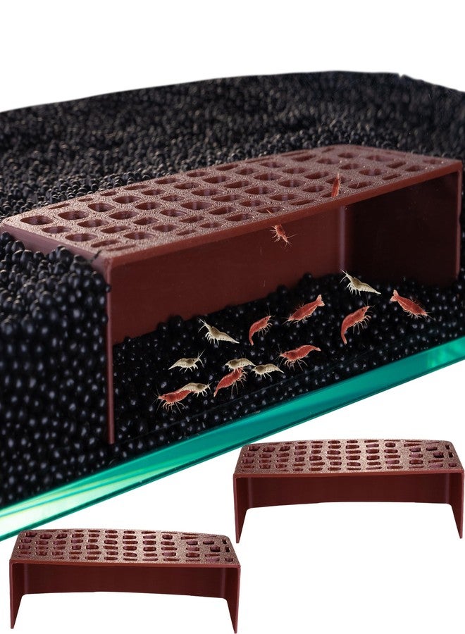 HERPDEN 2Pcs Shrimp Hide Cave, Aquarium Shelter, Shrimp Tank Accessories, Fish Tank Decorations (Brown) - Image 1