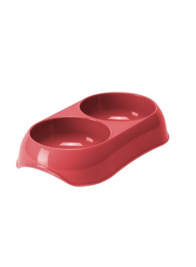 MODERNA Premium Quality Double Gusto Feeding Bowl For Pets 2X200ML Red